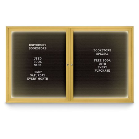 UNITED VISUAL PRODUCTS Indoor Enclosed Combo Board, 42"x32", Black Frame/Black Porc & Black UVCB4232B-BLKPORC-BLACK